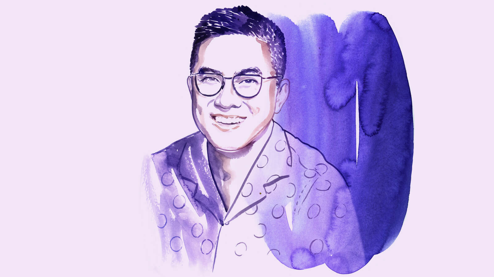 Illustrated portrait of comedian Bowen Yang