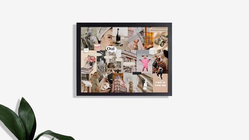 Images of inspiration boards from Vibo: The Vision Board Book