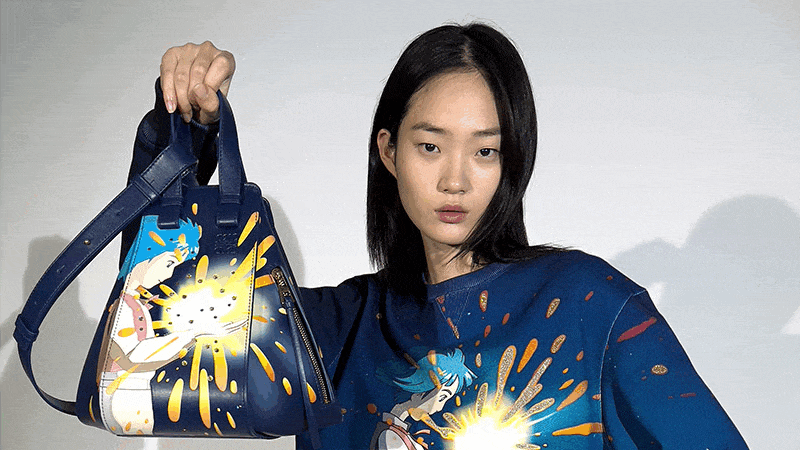 Campaign images for the Loewe x Howl's Moving Castle Studio Ghibli collaboration
