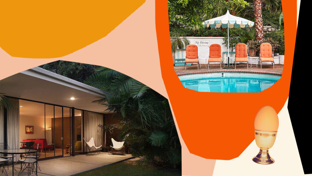 Images of a Chateau Marmont Bungalow and the poolside