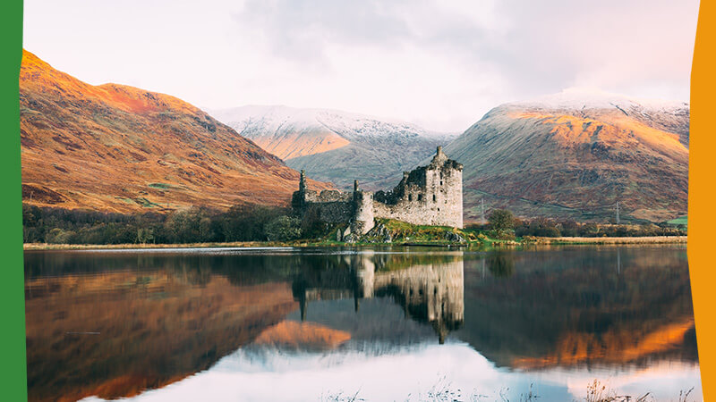 Image of Loch and castle in Scotland