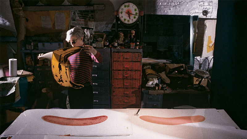 Andy Warhol textile designer in The Factory, New York, 1966