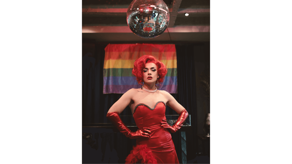 Portrait of Kosovan LGBTQ+ activist and drag artist Adelina Rose