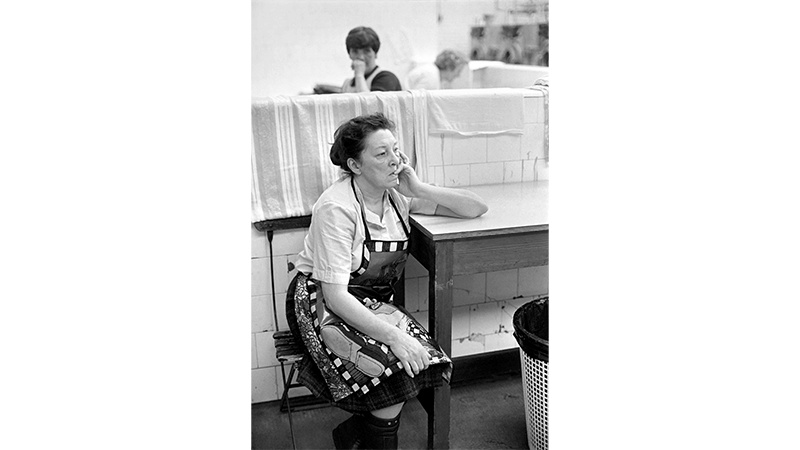 Woman at laundrette in the Gorbals area of Glasgow