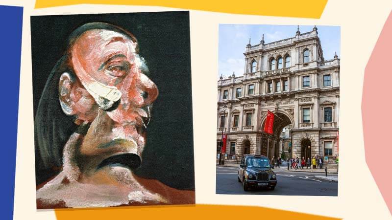 Francis Bacon painting and image of the Royal Academy Of Arts in London
