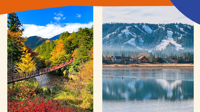 Imagery of the Akigawa Valley, Japan; Bear Lake,