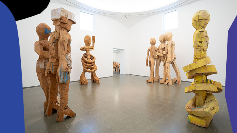 Georg Baselitz sculpture installation at