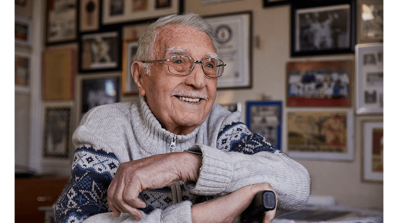 Portrait of centenarian Jack at home, for the 100th Issue of Service95