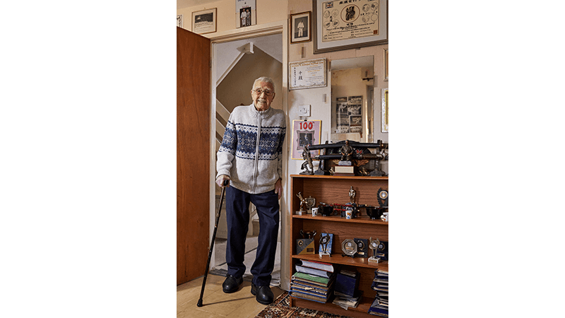 Portrait of centenarian Jack at home, for the 100th Issue of Service95