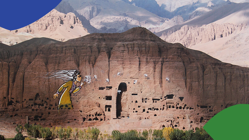Image of Mural by Afghan artist Shamsia Hassani