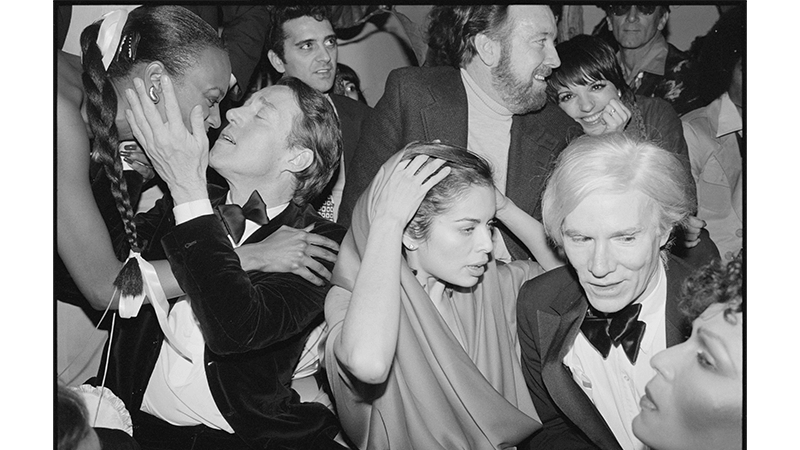 Bianca Jagger, Andy Warhol, Liza Minelli and friends at Studio 54, New York